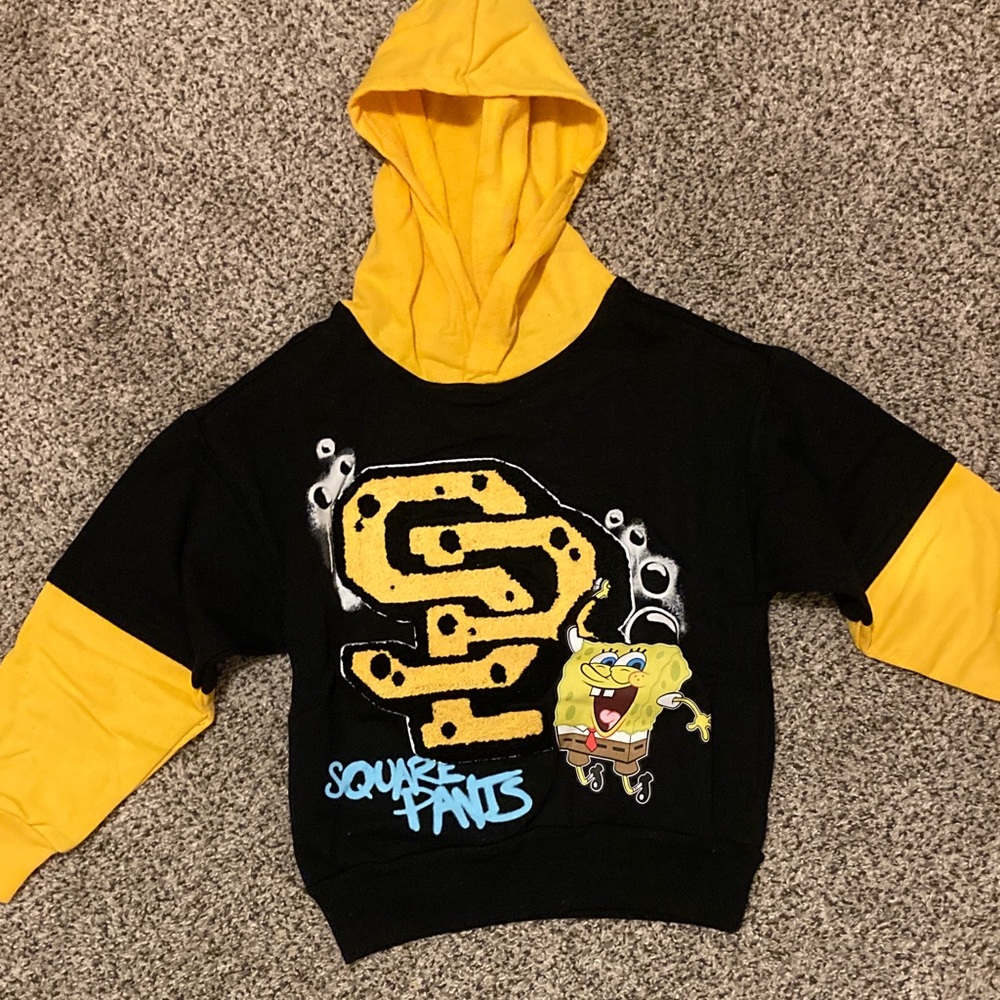 New Nickelodeon SpongeBob Black and Yellow Kids Hoodie